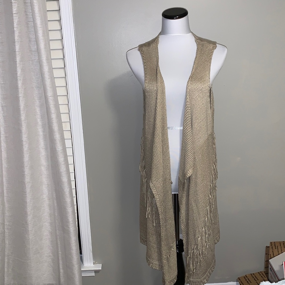 Multiples long vest with fringe